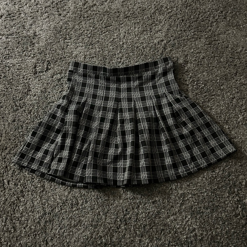 Black and White Plaid Women's Skirt